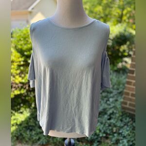 Charlotte Russe Light Blue Cold Shoulder Blouse size L